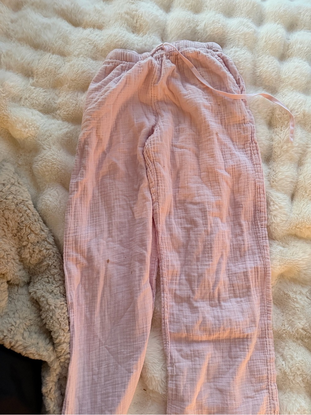 Aritzia Light Pink Linen Drawstring Pants
